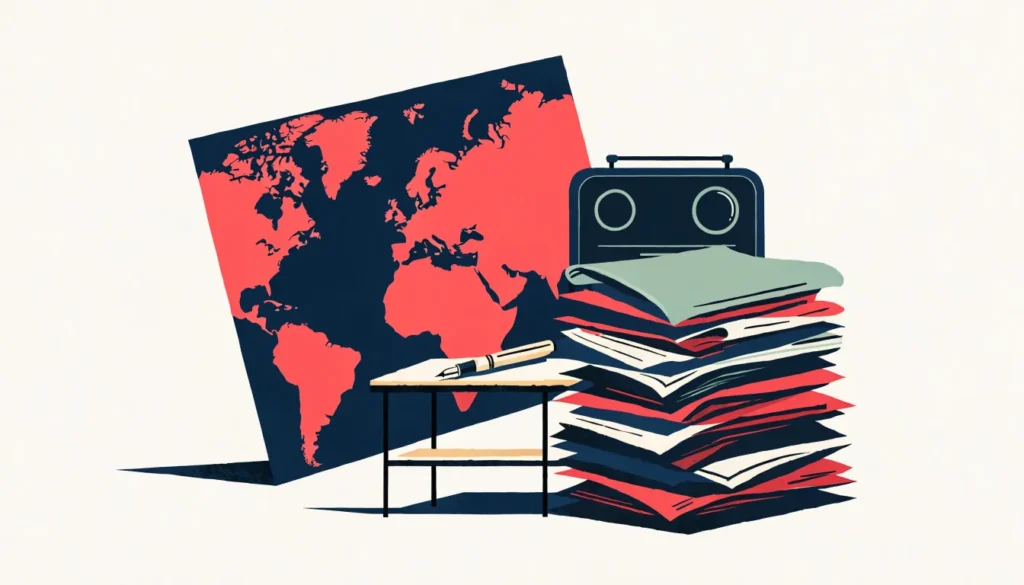 Gammelt Europakart og radio fra 1930-tallet