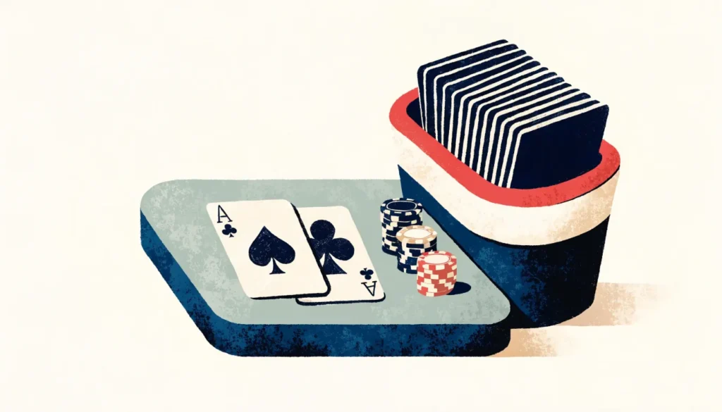 Blackjackbord med ess og konge