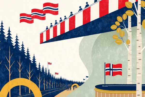 17. mai med flagg og korps
