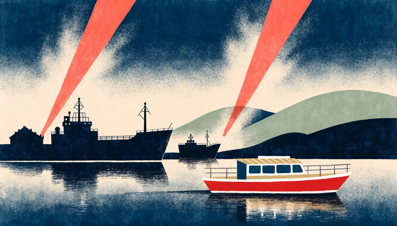 Oslo havn om natten på 1940-tallet